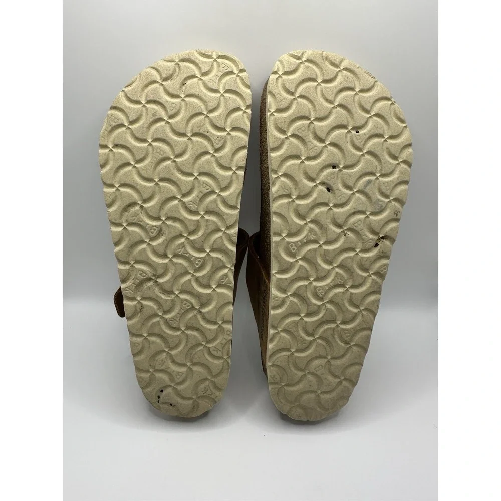 Birkenstock Gizeh Braided Cognac Brown Oiled Leather Thong Sandals Women's 38/7